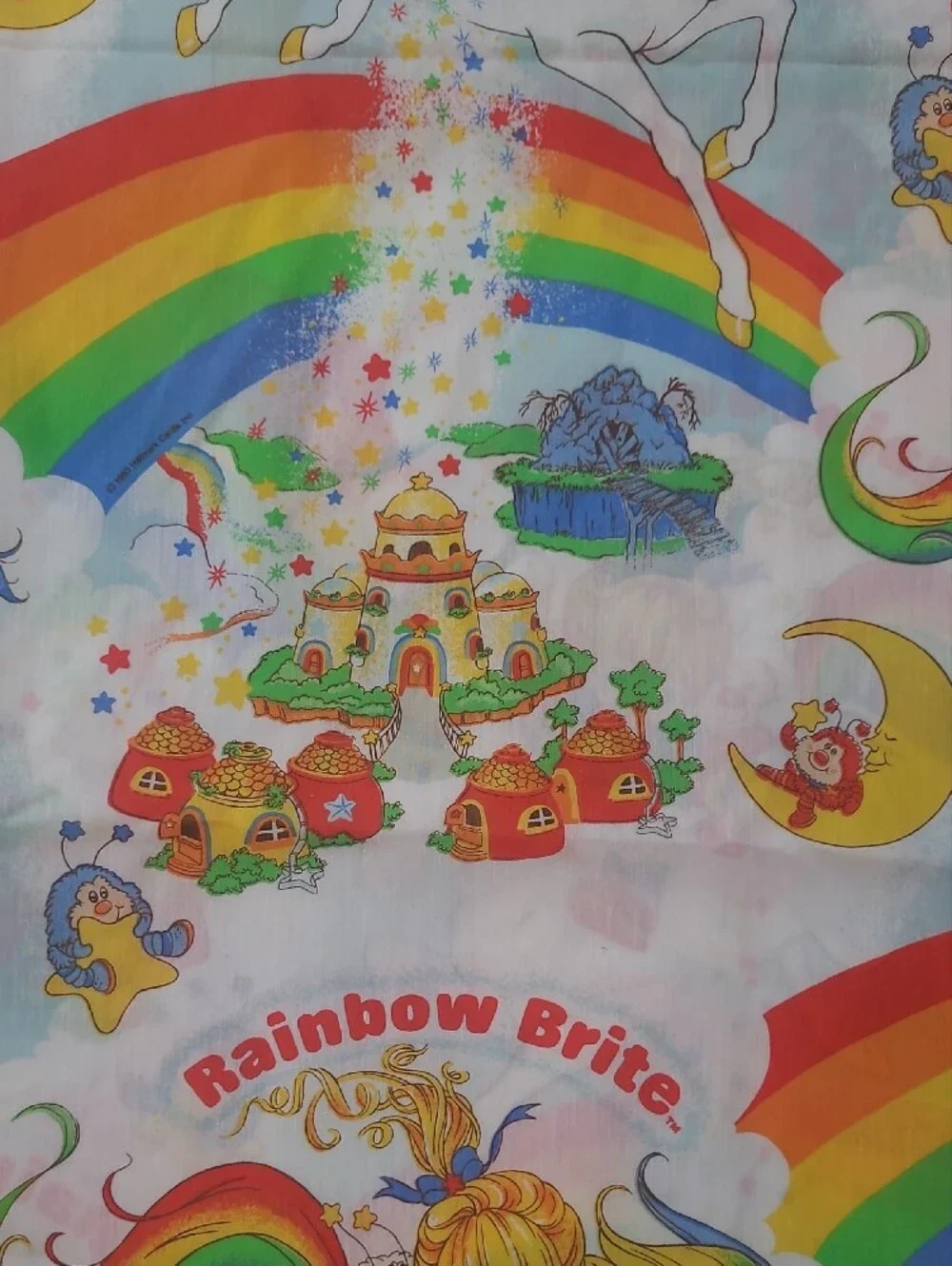 EUC Rainbow Brite Vintage 1980's Twin Size Flat Sheet Women's/Girls Top Sheet